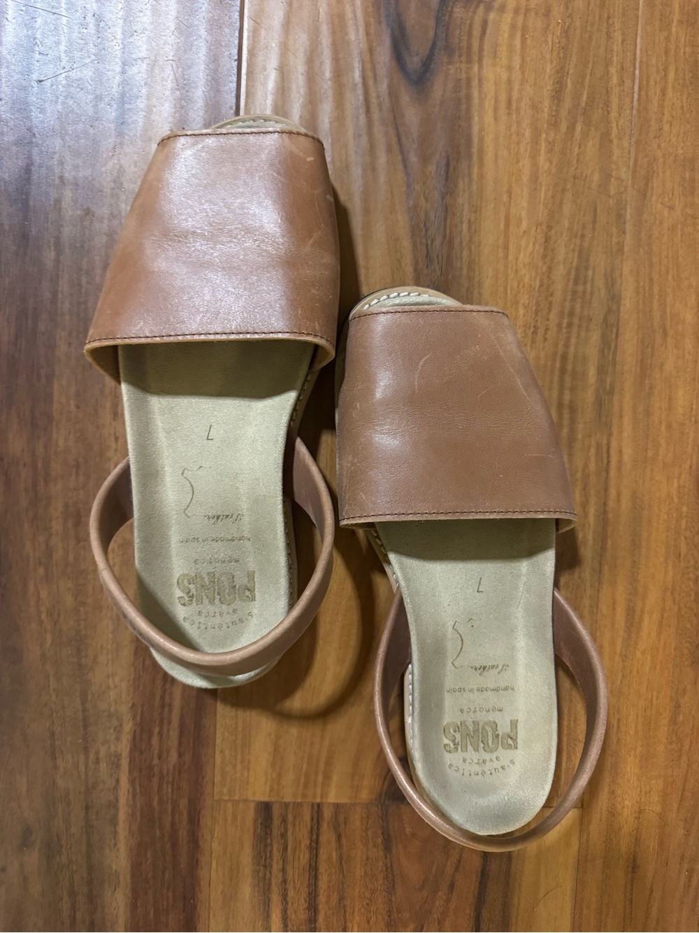 Brown Leather Slingback Sandals - Women's